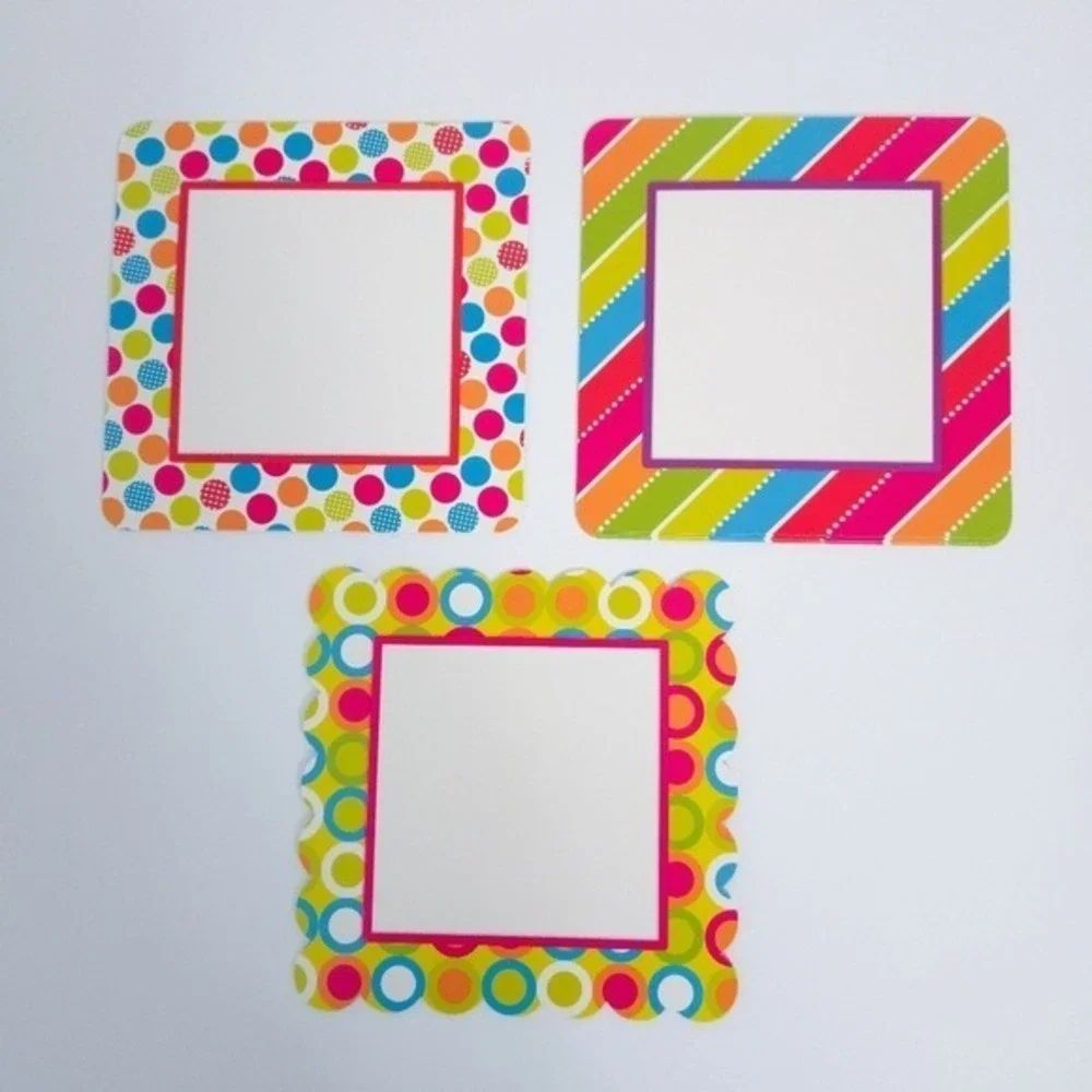 NWT Teaching Tree Bright Dots‎ & Stripes Blank Square Wall Decor (Set of 45)